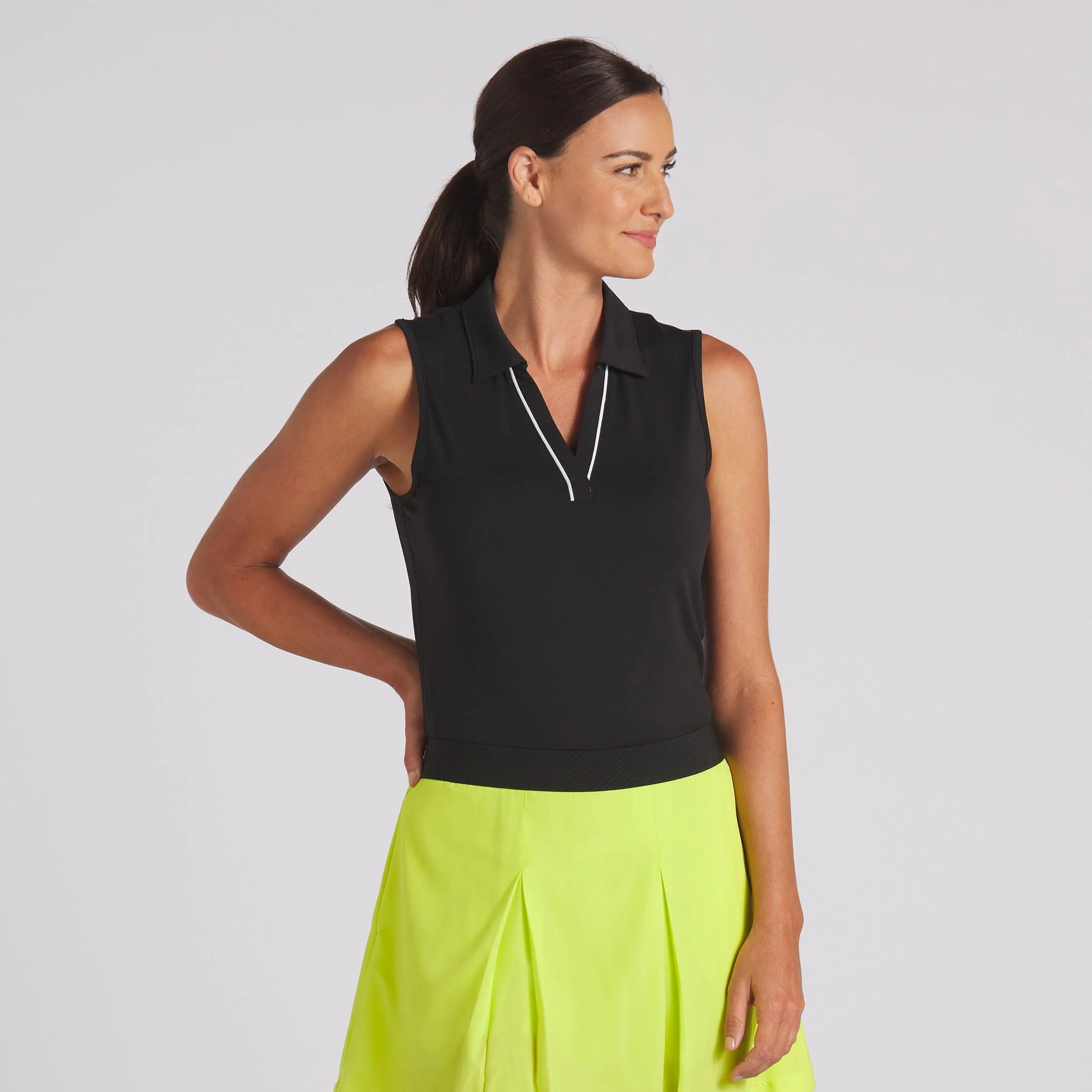Women's CLOUDSPUN Piped Sleeveless Golf Polo - Image 23