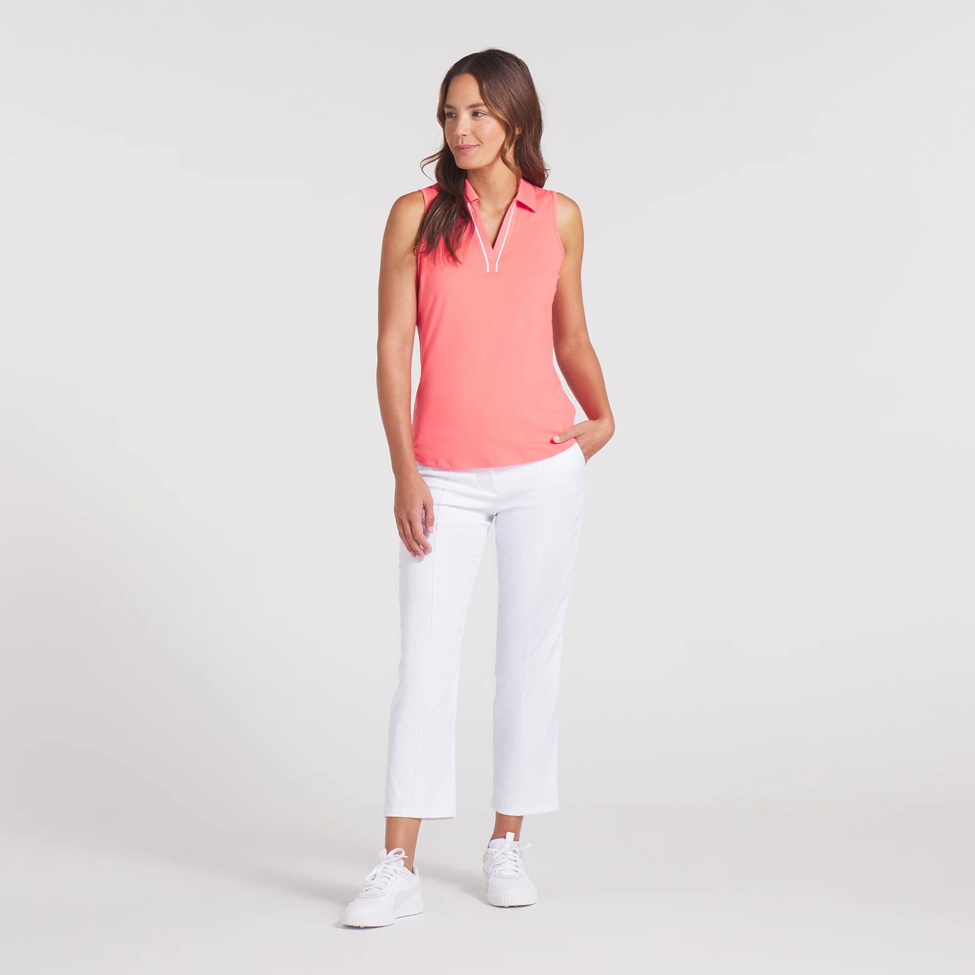 Women's CLOUDSPUN Piped Sleeveless Golf Polo - Image 49